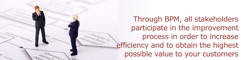 Through BPM, all stakeholders participate in the improvement process in order to increase efficiency and to obtain the highest possible value to your customers